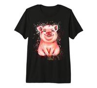 Cochon dessiné à la Main T-Shirt Haut de Gamme