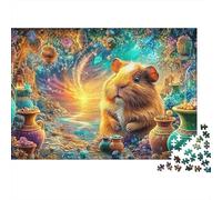 Cochon d'Guinée avec des Pots colorés Puzzle De 1000 Pièces Cochon d'Guinée Mignon Idéal pour Hommes, Femmes, Personnes Âgées Et Seniors 38x26cm/1000pcs