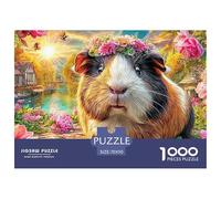 Cochon d'Guinée Floral Puzzle Adulte 1000 Pièces De Qualité Supérieure - Le Défi des Puzzles Complexes, pour Une Cible Étendue (14 Ans Et Plus) 70x50cm/1000pcs