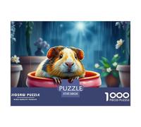 Cochon d'Guinée Puzzle pour Adultes 1000 Pièces Petit Mignon Impossible Un Puzzle Difficile Jeu Éducatif Cadeaux pour Hommes 38x26cm/1000pcs