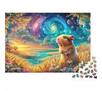 Cochon d'Guinée sous la Galaxie en Spirale Puzzle De 1000 Pièces Cochon d'Guinée Mignon Jouet Éducatif pour Enfants Et Adultes 52x38cm/1000pcs