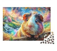 Cochon d'Guinée sur Une clôture en Bois Puzzle De 1000 Pièces Cochon d'Guinée Mignon Amusement De Jeu d'esprit pour Adultes Et Enfants 38x26cm/1000pcs