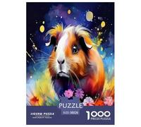 Cochon d'Guinée1000 Pièces Aquarelle Puzzle Animaux Cochon d'Guinée pour Adultes De Jeu pour Adultes Parfaitpourla Détente Paysagedes QuatreSaisons 38x26cm/1000pcs