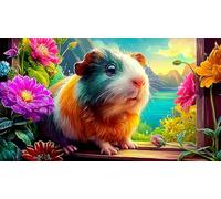 Cochon d'Inde 1000 pièces Papier recyclé Jeu de Puzzle Jeu Stimulant Cadeau Amusant & Activité Maison pour Adultes et Enfants de 12+ Ans 38x26cm/1000pcs