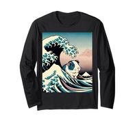 Cochon d'Inde Art The Great Wave Off Kanagawa Animal Japonais Manche Longue