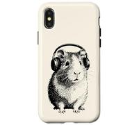 Cochon d'Inde avec des écouteurs Coque pour iPhone X/XS