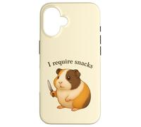 Cochon d'Inde drôle, J'Ai Besoin de Snacks, Animal, Maman, Papa Coque pour iPhone 16