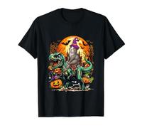 Cochon d'Inde en Tant Que sorcière chevauchant T-Rex Horreur Zombie Halloween T-Shirt Graphique avec Valeur, Homme, Noir, S