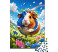 Cochon d'Inde Fleur Arc-en-Ciel Puzzle, 1000 Pièces pour Adultes Haute