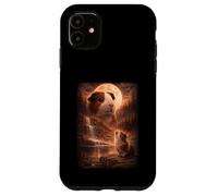 Cochon d'Inde Hurlant à la Lune Vintage drôle Mystique Coque pour iPhone 11