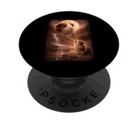 Cochon d'Inde Hurlant à la Lune Vintage drôle Mystique PopSockets PopGrip Adhésif