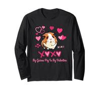 Cochon d'Inde Maman Saint Valentin Animal Animal Mignon Tendance Cœurs Manche Longue