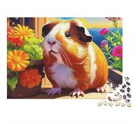 Cochon d'Inde Mignon avec Fleurs Puzzle 1000 Pièces pour Adultes 70x50cm/1000pcs