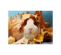 Cochon d'Inde Mignon et Feuilles d'automne，Puzzle intéressant Puzzle Adulte 1000 pièces - Puzzle Animal en Papier（50x70cm）-F53