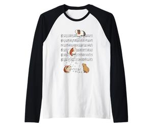 Cochon d'Inde Mignon Jouant Une Note de Musique e Musique Art Musicien Manche Raglan