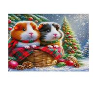 Cochon d'Inde Panier 1000pcs pour Famille Mini Puzzle Difficile | 70x50cm Carton Décor Salon Structure Durable Cadeau Anniversaire Soulagement Anxiété