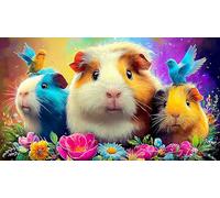 Cochon d'Inde Puzzle 1000 pièces Cadeau Unique Jeu éduchatif Challenge Toy de qualité supérieure Peinture Art pour Adultes et Enfants 75x50cm/1000pcs