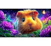 Cochon d'Inde Puzzles 1000 pièces Cadeau Unique Jeu éducatif Challenge Toy de qualité supérieure Peinture Art pour Adultes et Enfants Cochon d'Inde38x52cm/1000pcs