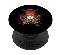 Cochon d'Inde Samouraï Japon Guerrier Esthétique Anime PopSockets PopGrip Adhésif