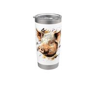 Cochon Domestique Amour Petit Cochon Porcelet Gobelet isotherme en acier inoxydable double paroi