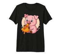 Cochon drôle Mangeant Une Pizza Graphique pour garçons et Filles T-Shirt Haut de Gamme
