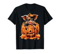 Cochon Effrayant et Mignon en Forme de Citrouille, Bonbon, maïs, Animal d'halloween T-Shirt