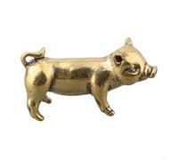 Cochon en laiton, nom, décoration d'animal chinois en cuivre pur - Figurine de bureau en métal pour l'année du cochon, pendentif animal en métal Feng Shui, petit laiton