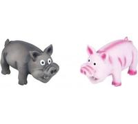 Cochon en latex avec vrai son 15cm couleurs assorties
