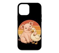 Cochon et Canard Best Friends Animaux de la Ferme Coque pour iPhone 12 Mini