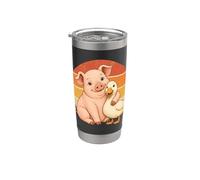 Cochon et canard Best Friends Animaux de la ferme Gobelet isotherme en acier inoxydable double paroi