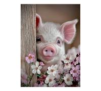 Cochon Fleurs 1000 Pièces Mini Puzzle pour Adultes | 52x38cm Carton Décor Maison Coupe Précise Cadeau Anniversaire Relaxation