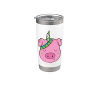 Cochon indigène animal avec plume de bijoux indigènes Gobelet isotherme en acier inoxydable double paroi