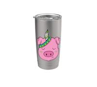 Cochon indigène animal avec plume de bijoux indigènes Gobelet isotherme en acier inoxydable double paroi