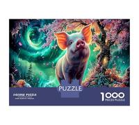 Cochon Magique Jigsaw Puzzle Jeu Difficile pour Les 1000 Pièces Pet Mignon Puzzle Art Déco Idées Cadeaux pour Adultes Et Enfants À Partir De 14 Ans 52x38cm/1000pcs