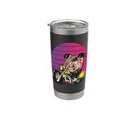 Cochon maléfique sur une moto, gang de motards, gang de Gobelet isotherme en acier inoxydable double paroi
