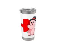 Cochon Marié Coeur Mariage Gobelet isotherme en acier inoxydable double paroi
