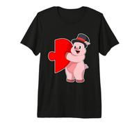 Cochon Marié Coeur Mariage T-Shirt Haut de Gamme