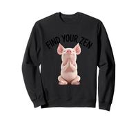 Cochon méditant Zen Sourire Joie Mindful Sweatshirt