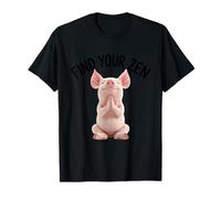Cochon méditant Zen Sourire Joie Mindful T-Shirt