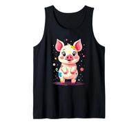 Cochon mignon avec éclaboussures de peinture colorées Débardeur