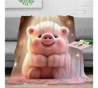 Cochon Mignon Couverture Porcinet en Dessin animé Imprimée Sherpa Couverture pour Enfant Adulte Couverture en Microfibre Douce Et Chaude pour Lit Canapé Et Travel 40x50inch(100x130cm)