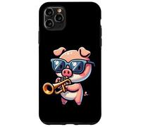 Cochon Mignon Joue Trompette Lunettes Coque pour iPhone 11 Pro Max