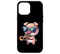 Cochon Mignon Joue Trompette Lunettes Coque pour iPhone 12 Pro Max