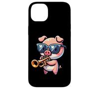 Cochon Mignon Joue Trompette Lunettes Coque pour iPhone 14 Plus
