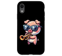 Cochon Mignon Joue Trompette Lunettes Coque pour iPhone XR