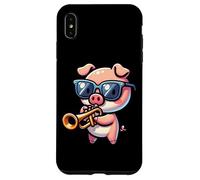 Cochon Mignon Joue Trompette Lunettes Coque pour iPhone XS Max
