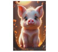 Cochon Mignon Puzzles 1000 Pièces Adultes, Puzzle en Bois Jeux D'adresse pour Toute La Famille,Jeu De Team Building (78×53cm)
