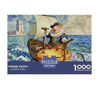 Cochon navigateur Portugais Puzzle en Bois Imperméable DIY Puzzles De 1000 Pièces pour Adultes Amusant De Décoration pour La Maison