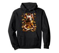 Cochon paisible avec Feuilles d'automne Méditant Animal Yoga Automne Sweat à Capuche
