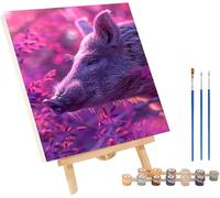 Cochon Peinture Numero Adulte, Animal Peinture par Numero Adulte, DIY Activité Manuelle Adultes, Paint by Numbers Kits for Adults avec Pinceaux et Acrylique, Décoration Maison Cadeau 30x40 cm 2-5724
